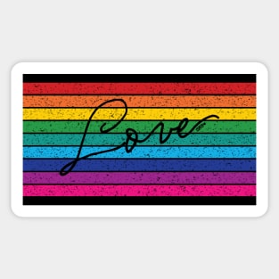 Retro Rainbow Stripes Love Sticker